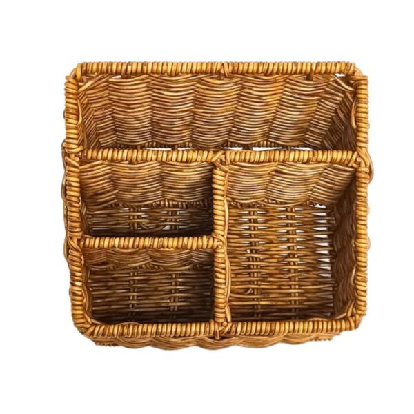 Design Square Havana Woven PP Rattan Metal Frame Storage Basket Organizer
