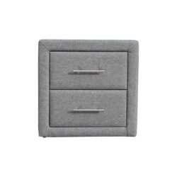 Design Square Modern 2-Drawer Fabric Nightstand Bedside Table - Dark Grey