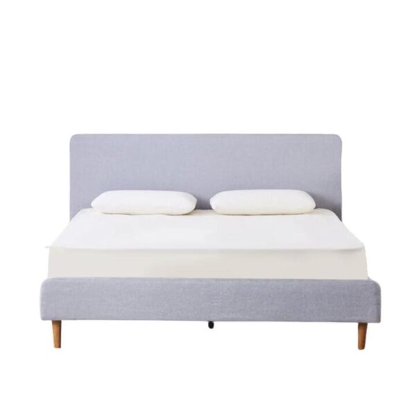 Design Square Stylish Contemporary Fabric Bed Frame King Size Light Grey