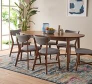 Draper 6 Seater Dining Table With Elke Chairs Brown