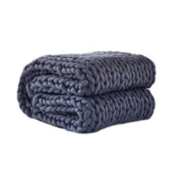 DreamZ Knitted Weighted Blanket Chunky Bulky Knit Throw Blanket 9KG Dark Grey