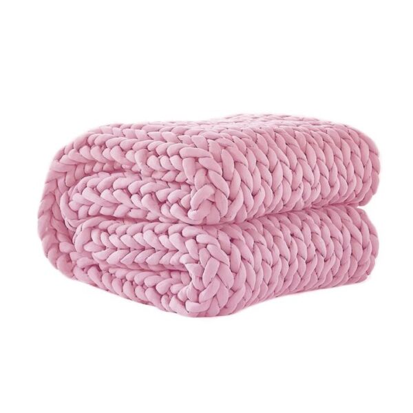 DreamZ Knitted Weighted Blanket Chunky Bulky Knit Throw Blanket 9KG Pink
