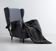 Dreamaker 500 Gsm Faux Fur Heated Throw 160 X 120Cm Grey