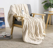 Dreamaker Coral Fleece Heated Throw 160 X 120Cm Neutral