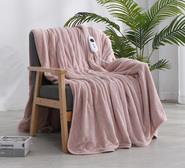 Dreamaker Deluxe Coral Fleece Heated Throw 200 X 180Cm Blue