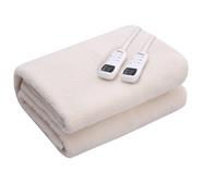 Dreamaker Fleece Top Multizone Electric Throw Blanket Neutral Super King