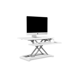 DuoPro Height Adjustable Sit Stand Computer Work Task Study Office Desk Riser - White, Large - White / Large