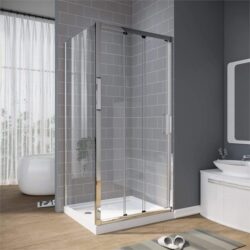 ELEGANT SHOWERS 3 Panel Sliding Door with Side panel Shower Enclosure, 860 x 760mm