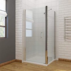 ELEGANT SHOWERS Bathroom Frameless Pivot Shower Screen, 760 x 760mm