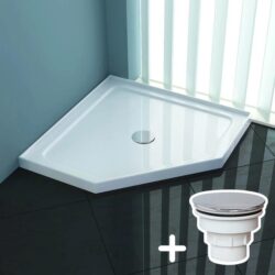 ELEGANT SHOWERS Center Waste Hole Diamond Shower Base, 900 x 900mm / Sliver (Chromed-plating)