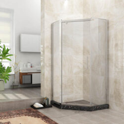ELEGANT SHOWERS Diamond Semi Frameless Shower Screen, 1000 x 1000mm