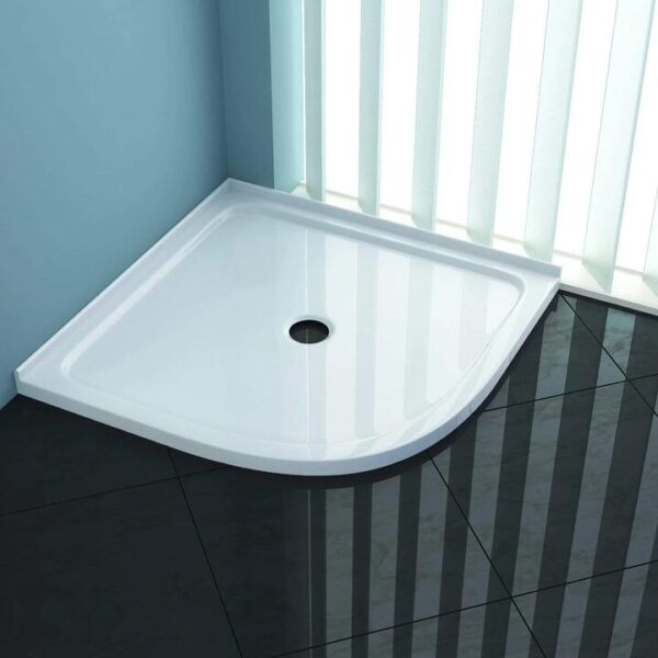 ELEGANT SHOWERS Durable Acrylic Fiberglass Curved Shower Base, 900 x 900mm / No