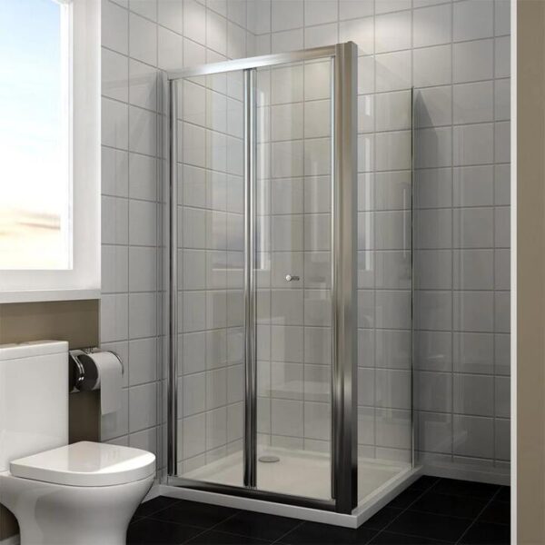 ELEGANT SHOWERS Folding Shower Screen Enclosure Space Saving Fits, 860 x 760mm