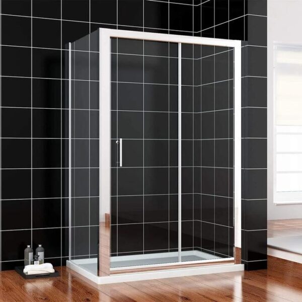 ELEGANT SHOWERS Framed Shower Sliding Screen Adjustable-Ideas, 1100 x 1000mm