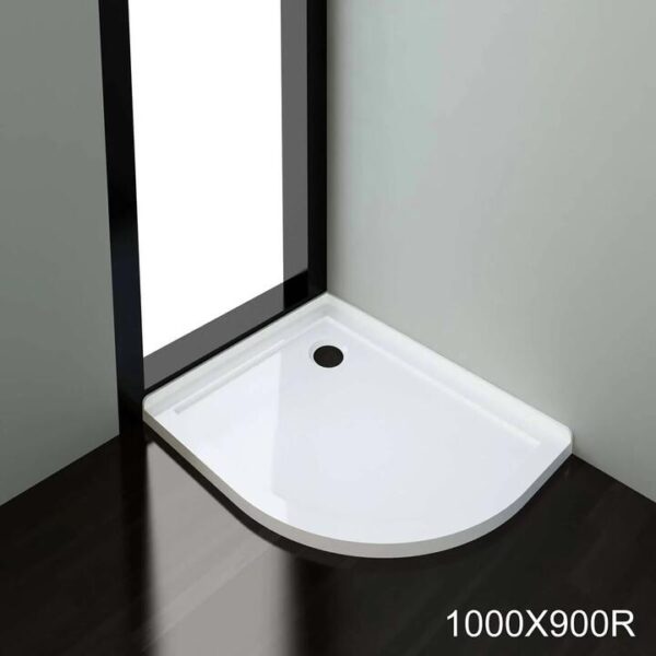 ELEGANT SHOWERS Light Weight Urethane-marble Curved Shower Base-900x1000mm, 1000 x 900mm / No