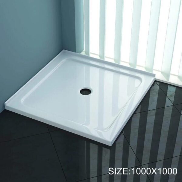 ELEGANT SHOWERS Rectangular Square Shower Screen Base Acrylic Various Sizes, 1000 x 1000mm / No