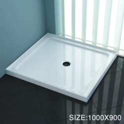 ELEGANT SHOWERS Rectangular Square Shower Screen Base Acrylic Various Sizes, 1000 x 900mm / No