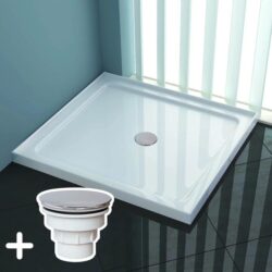 ELEGANT SHOWERS Rectangular Square Shower Screen Base Acrylic Various Sizes, 1000 x 900mm / Sliver (Chromed-plating)