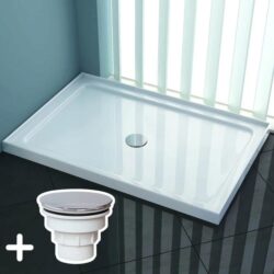 ELEGANT SHOWERS Rectangular Square Shower Screen Base Acrylic Various Sizes, 1200 x 900mm / Sliver (Chromed-plating)