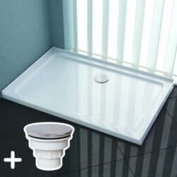 ELEGANT SHOWERS Rectangular Square Shower Screen Base Acrylic Various Sizes, 1515 x 915mm / Sliver (Chromed-plating)