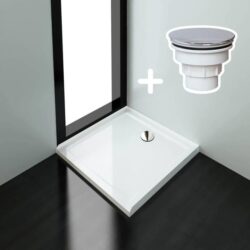 ELEGANT SHOWERS Rectangular Square Shower Screen Base Acrylic Various Sizes, 915 x 915mm / Sliver (Chromed-plating)