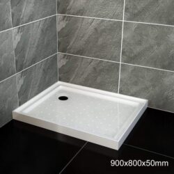 ELEGANT SHOWERS Rectangular Square Shower Screen Base Thickened Acrylic, 900 x 800mm / No