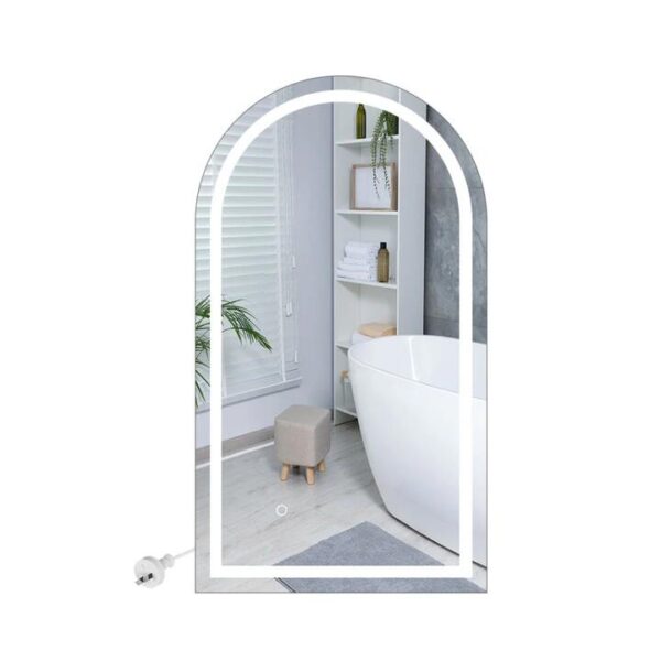 EMITTO Arch Wall Mirror LED Lighted Anti-fog Bathroom Mirrors Makeup 60x100cm