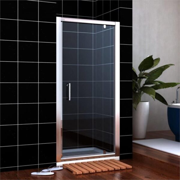Elegant Showers Framed Pivot Shower Screen Door Wall To Wall Fits, 760mm