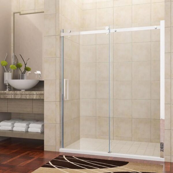 Elegant Showers Frameless Sliding Shower Door Fits Adjustable, 1400mm