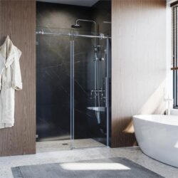 Elegant Showers Frameless Sliding Shower Screen Fully Framless Design Luxurious Solid Fitting,Resists Rust, 1200mm