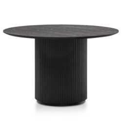 Elino 1.2m Round Wooden Dining Table - Black by Interior Secrets - AfterPay Available