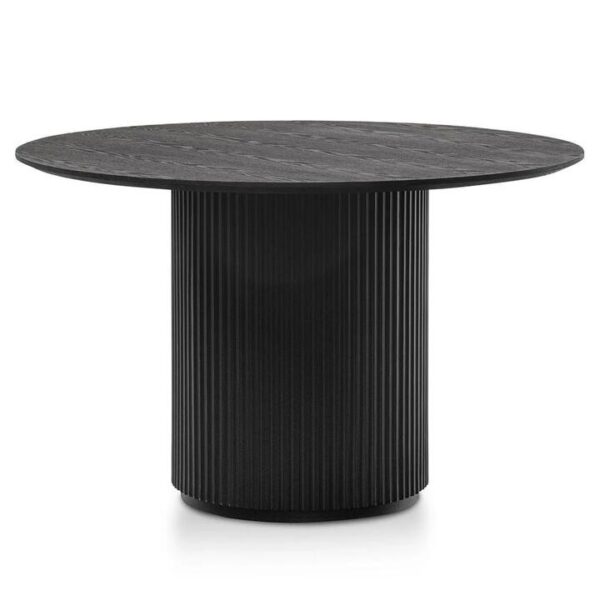 Elino 1.2m Round Wooden Dining Table - Black by Interior Secrets - AfterPay Available