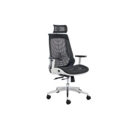 Elliot Office Computer Work Task Chair - White Frame, Black - White
