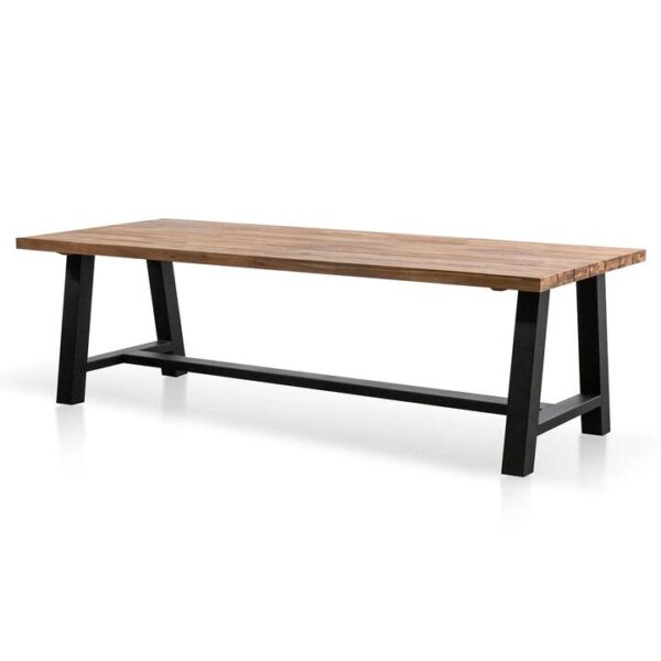 Ellis 2.5m Outdoor Dining Table - Natural Top and Black Base by Interior Secrets - AfterPay Available