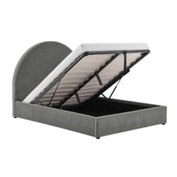 Eloise Curved Gas Lift Bed Frame - Light Grey, King - King