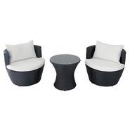 Emons 3 Piece Outdoor Bistro Set Black