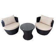 Emons 3 Piece Outdoor Bistro Set Brown
