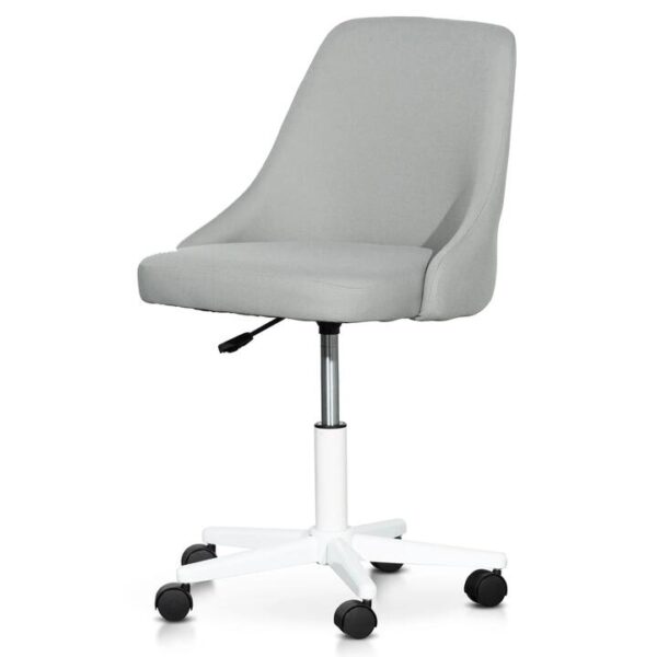 Ernesto Grey Fabric Office Chair - White Base by Interior Secrets - AfterPay Available