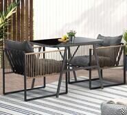 Erwin 2 Seater Outdoor Dining Set Black