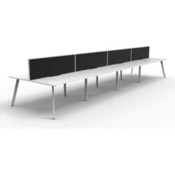 Eternity 8 Person Double Sided Workstation with Screens