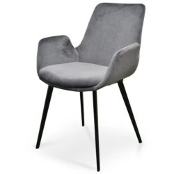 Ex Display - Alice Dining Chair - Dark Grey Velvet by Interior Secrets - AfterPay Available