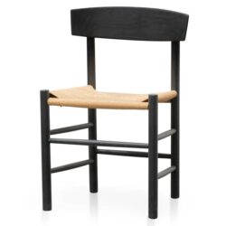 Ex Display - Erika Rattan Black Dining Chair - Natural Seat by Interior Secrets - AfterPay Available