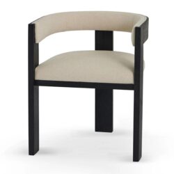 Ex Display - Miles Black ELM Dining Chair - Light Beige by Interior Secrets - AfterPay Available