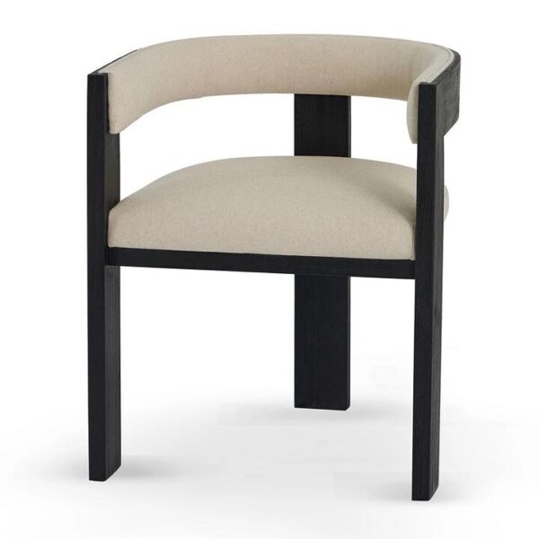 Ex Display - Miles Black ELM Dining Chair - Light Beige by Interior Secrets - AfterPay Available