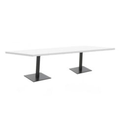 Ex Display - Scope 2.4m Boardroom Rectangular Office Table - White Top with Black Legs by Interior Secrets - AfterPay Available