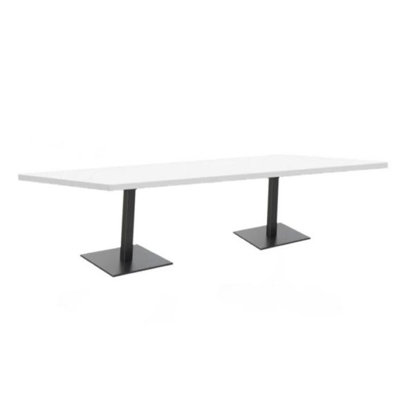 Ex Display - Scope 2.4m Boardroom Rectangular Office Table - White Top with Black Legs by Interior Secrets - AfterPay Available