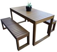 Fairfax 4 Seater Slimline Outdoor Dining Set Neutral