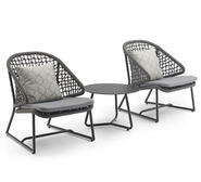 Ferra 3 Piece Outdoor Bistro Set Grey
