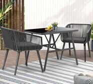 Francesca 2 Seater Outdoor Dining Set Grey