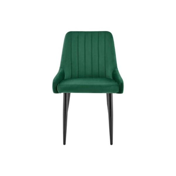 Fremantle Set of 2 Velvet Kitchen Dining Chairs - Emerald - Emerald